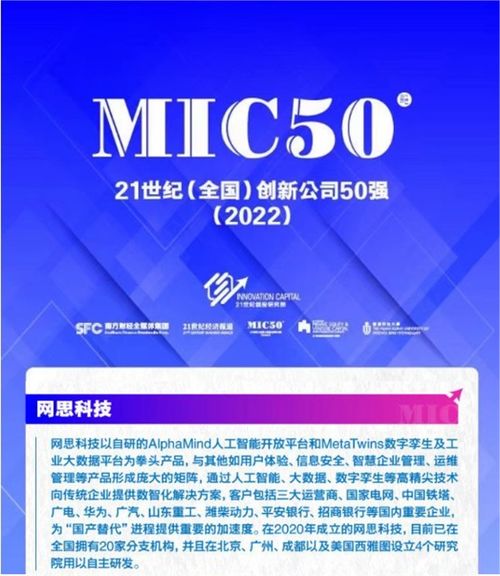 奧力給！網(wǎng)思科技首登全球知名榜單，榮膺21世紀全國創(chuàng)新公司50強